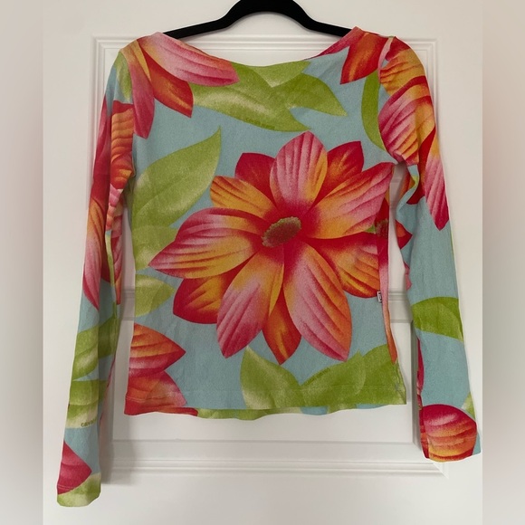 Vintage Cavalli Jeans Floral Long sleeve Top, Size 14/large - Picture 4 of 7